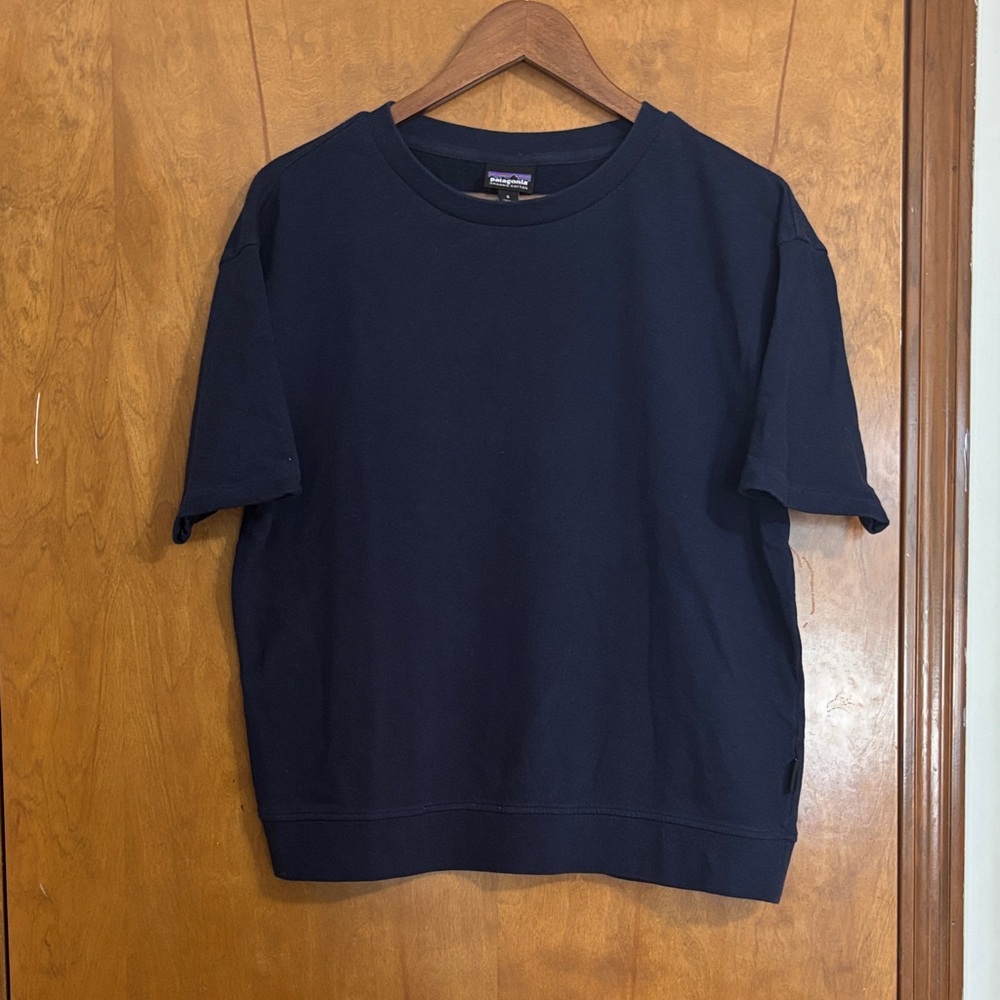 Patagonia women’s  French Terry, Organic Cotton T-shirt navy Blue